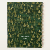 Groene en gouden dennenbos Chiyogami Planner (Achterkant)