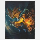Groene en gouden draken bewaken schat fleece deken (Voorkant)