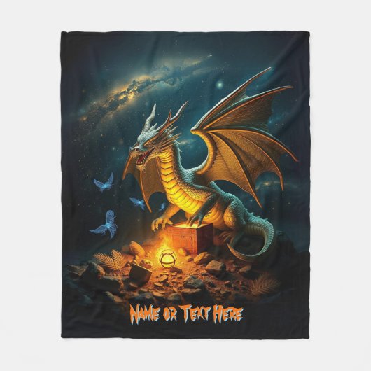 Groene en gouden draken bewaken schat fleece deken (Voorkant)