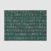 Groene en gouden Egyptische hiërogliefenkrant Tissuepapier (Voorkant)
