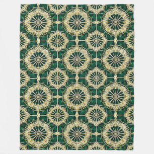 Groene en Gouden Elegante Gezellige Huisdecoratie Fleece Deken