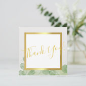Groene en gouden eucalyptus - Hartelijk dank Kaart (Staand voorkant)