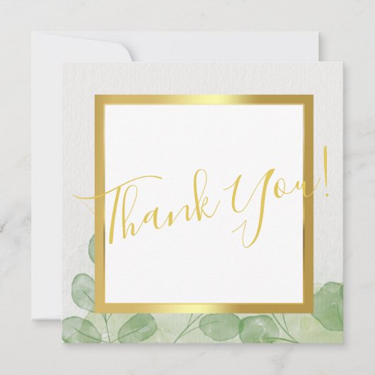 Groene en gouden eucalyptus - Hartelijk dank Kaart (Voorkant)