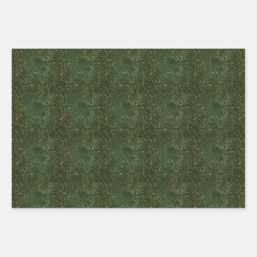 Groene en gouden eucalyptus inpakpapier vel (Voorkant 3)