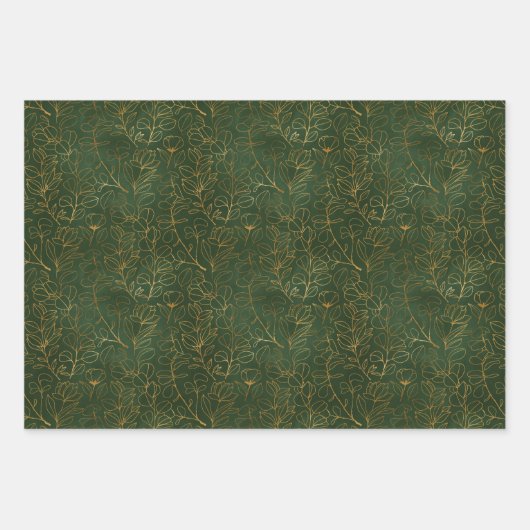Groene en gouden eucalyptus inpakpapier vel (Voorkant)