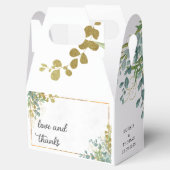 Groene en gouden eucalyptus waterverf bedankdoosjes (Geopend)