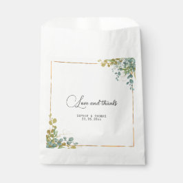 Groene en gouden eucalyptus waterverf bedankzakje