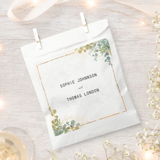 Groene en gouden eucalyptus waterverf bedankzakje (Geknipt)