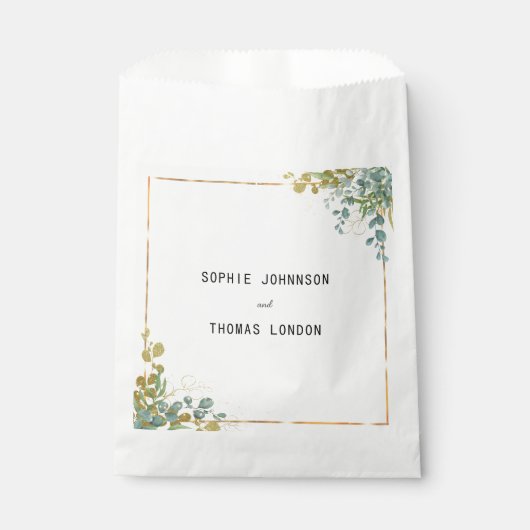 Groene en gouden eucalyptus waterverf bedankzakje (Voorkant)