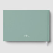 Groene en gouden eucalyptus waterverf bruiloft gastenboek (Achterkant)