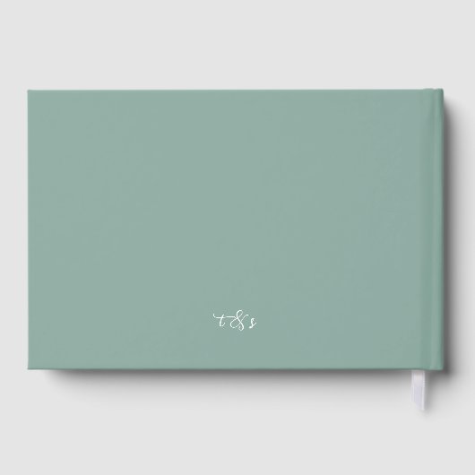 Groene en gouden eucalyptus waterverf bruiloft gastenboek (Achterkant)