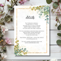 Groene en gouden eucalyptus waterverf bruiloft