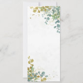 Groene en gouden eucalyptus waterverf bruiloft kaart (Achterkant)
