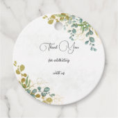 Groene en gouden eucalyptus waterverf dank u bedankjes labels (Voorkant)
