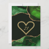 Groene en gouden faux Glitter Agate Birthday Party Kaart (Achterkant)