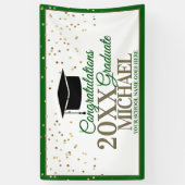 Groene en gouden felicitaties Afstuderen Spandoek (Verticaal)