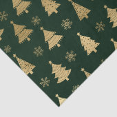 Groene en gouden folie kerstbomen tissuepapier (Detail)