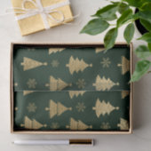 Groene en gouden folie kerstbomen tissuepapier (Geschenk)