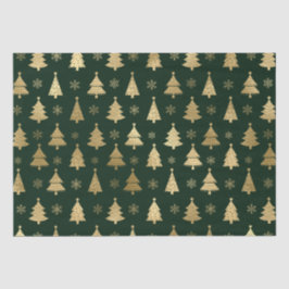 Groene en gouden folie kerstbomen tissuepapier