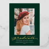 Groene en gouden folie script folie aankondiging (Voorkant)