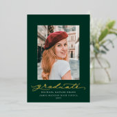 Groene en gouden folie script folie aankondiging (Staand Voorkant)