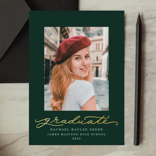 Groene en gouden folie script folie aankondiging