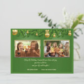 Groene en Gouden Foto Kerstkaart (Staand voorkant)