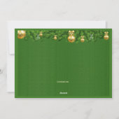 Groene en Gouden Foto Kerstkaart (Achterkant)