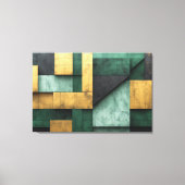 Groene en Gouden Geometrie Canvas Afdruk (Voorkant)