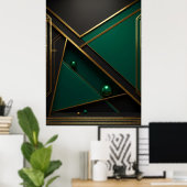 Groene en Gouden Geometrie Poster (Thuiskantoor)
