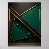 Groene en Gouden Geometrie Poster (Voorkant)