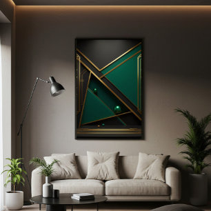 Groene en Gouden Geometrie Poster