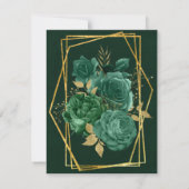 Groene en gouden geometrische Floral Brunch & Bubb Kaart (Achterkant)