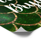 Groene en gouden glinsterende zeemeermin schubben poster (Hoek)