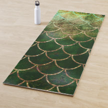 Groene en Gouden Glinsterende Zeemeermin Vis Schub