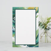 Groene en gouden golven briefpapier (Staand voorkant)