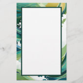 Groene en gouden golven briefpapier (Voorkant)