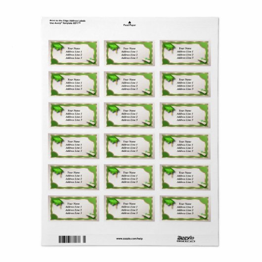 Groene en gouden Grauation Adresetiketten Etiket (Full Sheet)