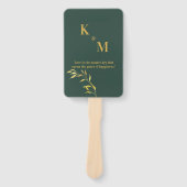 Groene en gouden handventilator voor bruiloften en handwaaier