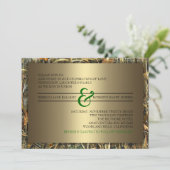 Groene en gouden huwelijksuitnodigingen kaart (Staand voorkant)