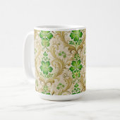  GROENE EN GOUDEN IERSE BLOEIEN KOFFIEMOK (Voorkant links)