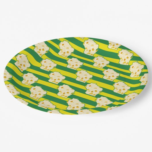 Groene en Gouden Kaas Hoofddocument Borden Papieren Bordje (Gekanteld)