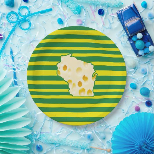 Groene en Gouden Kaas Hoofddocument Borden Papieren Bordje (Feest)