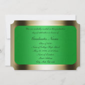 Groene en Gouden Kader Afstuderen Kaart (Achterkant)