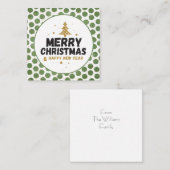 Groene en gouden kerst notitiekaartje (Voorkant / Achterkant)