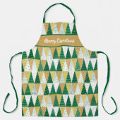 Groene en Gouden Kerstbomen Schort (Voorkant)