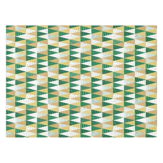 Groene en Gouden Kerstbomen Tafelkleed (Voorkant (Horizontaal))