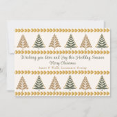 Groene en gouden kerstbomen Vakantie Groet Feestdagenkaart (Voorkant)