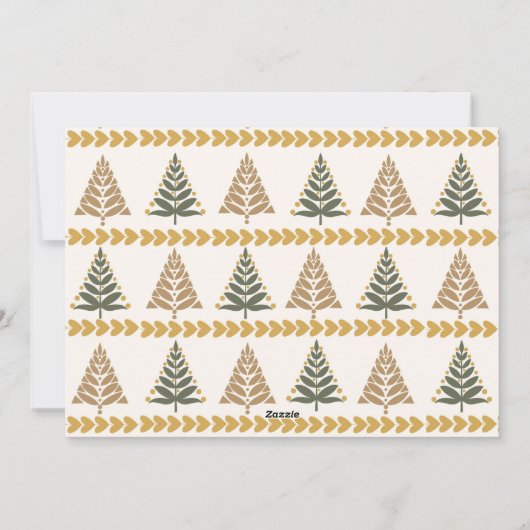 Groene en gouden kerstbomen Vakantie Groet Feestdagenkaart (Achterkant)