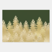 Groene en gouden kerstboom inpakpapier vel (Voorkant 2)